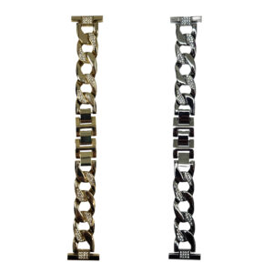 بند ساعت هوشمند مدل کارتیر نگین دار سایز 22 میلیمتری