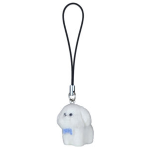 آویز موبایل مدل سگ پاپیون مخملی